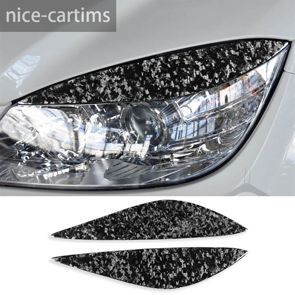 for Benz C Class W204 C180 2008-11 Headlight Eyebrow Eyelids Cover Forged Carbon
