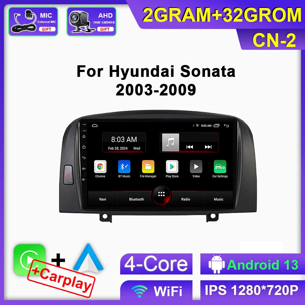 for Hyundai SONATA NF 2004-2008 Car Stereo Radio CarPlay GPS Video Player Screen