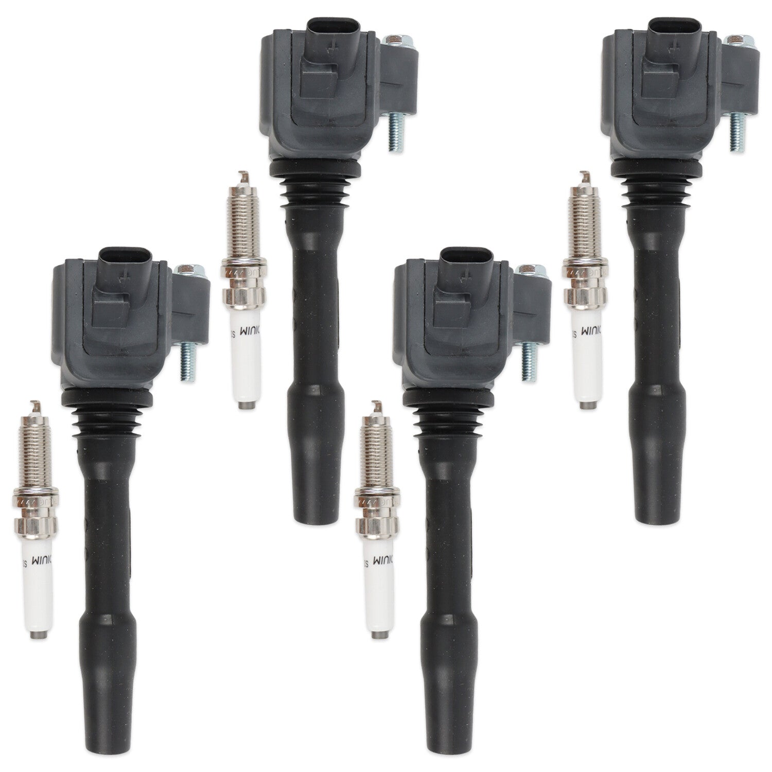 Set of 4 Ignition Coil  4 Spark Plug for BMW 230i 330e 430i 530e 740e UF750