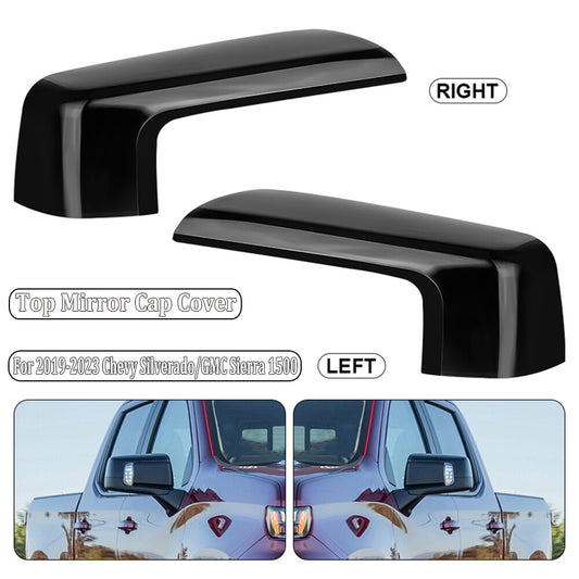 Two top half-door mirror caps for 2019-2023 for Chevrolet Silverado/ for GMC for Sierra 1500