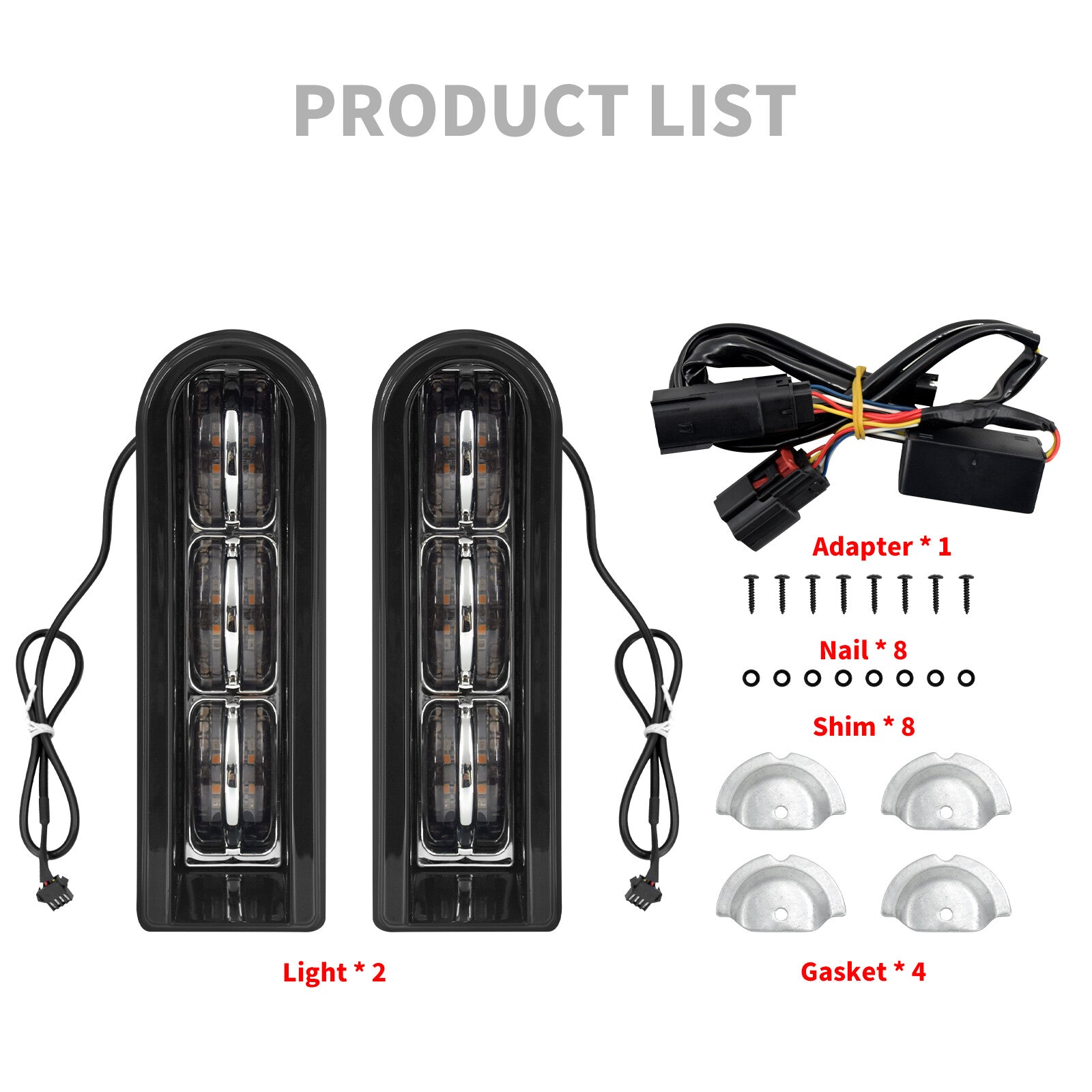 Black LED Inserts Saddlebag Support Light for Harley Road Electra Glide 14-2023