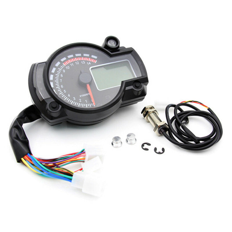 Motorcycle 7 Color LCD Digital Odometer Speedometer Meter Instrument Adjustable