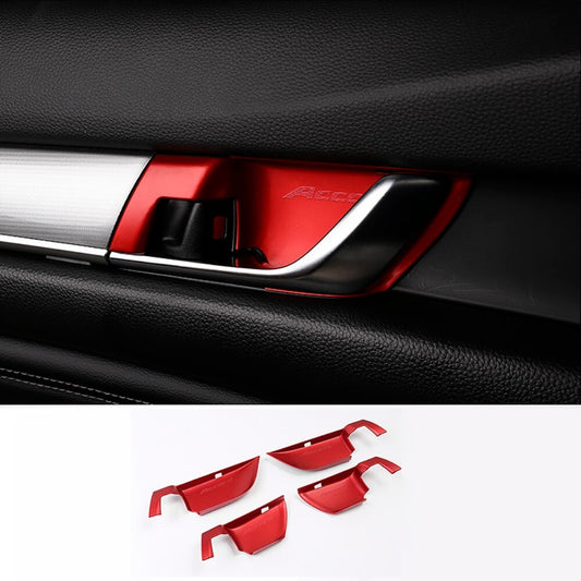4-piece set of red interior door handle cup cover decorations for 2018 and 2019 for Honda Accords.