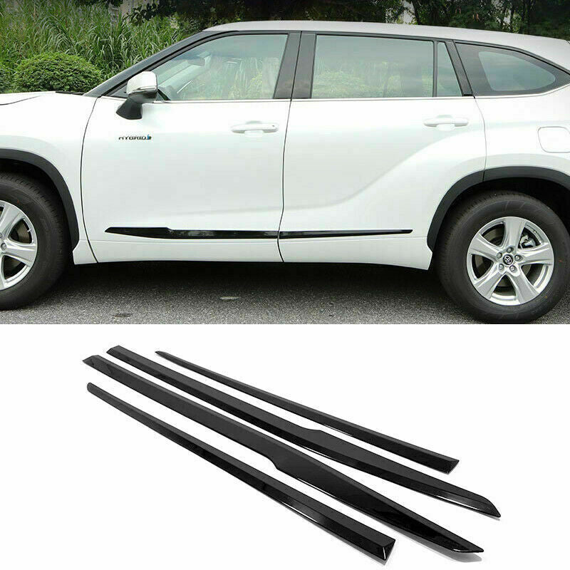 4Black Body Side Door Molding Liner Trim for Toyota Highlander/Kluger 2020-2023