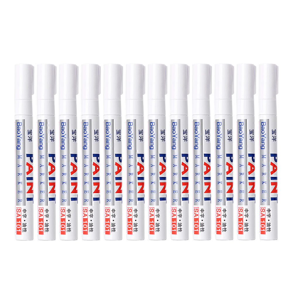 12-Piece Waterproof Permanent Paint Marker Pedal Pen Suitable for Car Tire Rubber