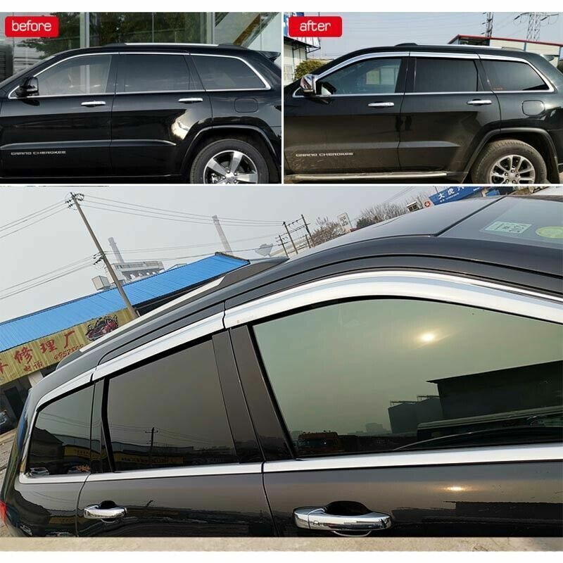 For Grand Cherokee 2011-2021 silver Window Wind Visors Rain Guard Vent Deflector