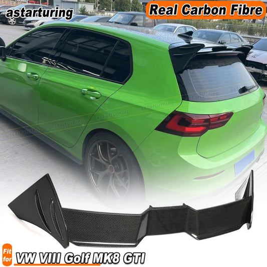 for Volkswagen VIII for Golf MK8 GTI 2021UP Real Carbon Fiber Rear Roof Spoiler Wing