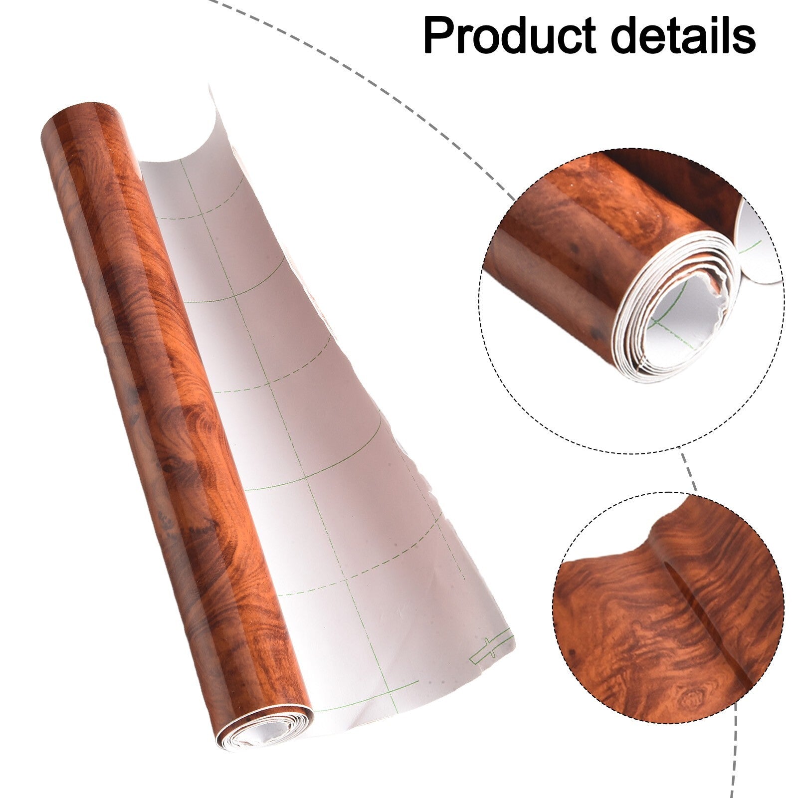 High-gloss wood grain wrapping film, DIY vinyl decals for car interiors, waterproof.