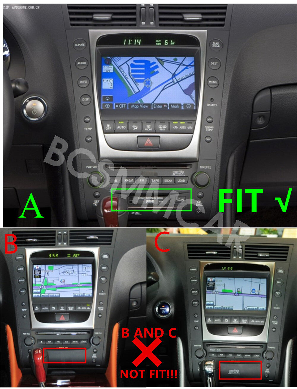 9in Touch Screen Car GPS Radio Stereo Fit for Lexus GS300 GS350 GS400 2005-2011
