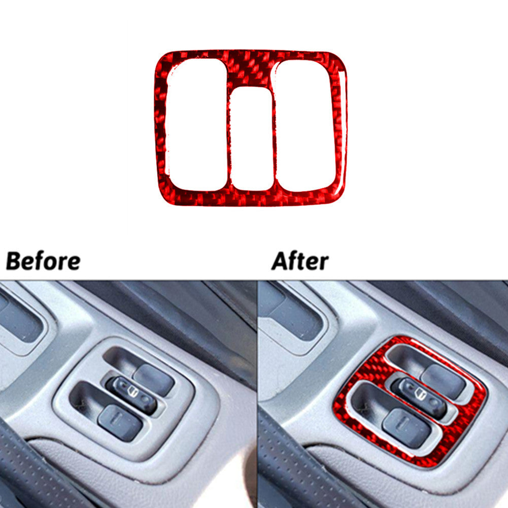 Red Carbon Fiber Performance Window Console Trim for Toyota Celica 2001-2005