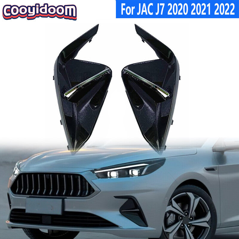 1Pair New Front Black Fog Light Cover Chrome Trim Bumper for JAC J7 2020-2022