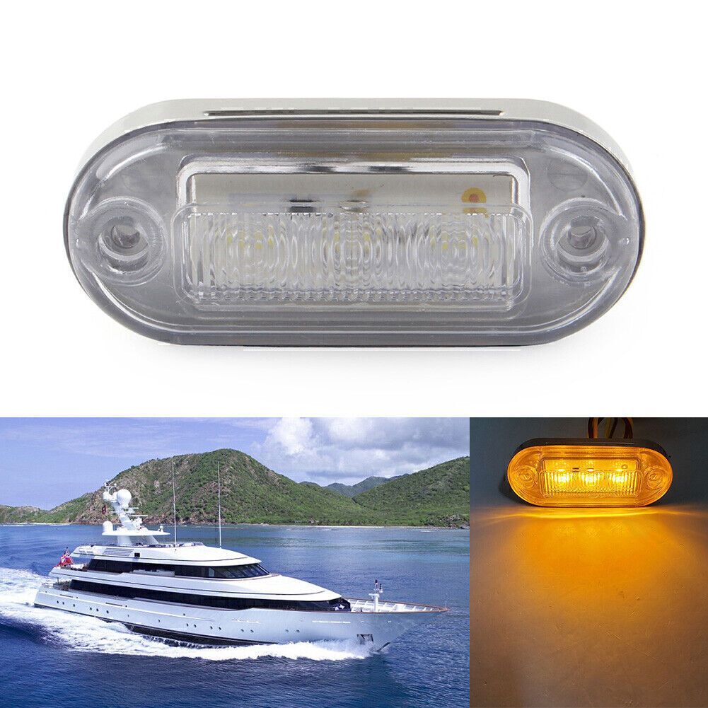 3528 SMD 12V LED Yellow Signal Light Lamp For Truck Trailer RV Boat