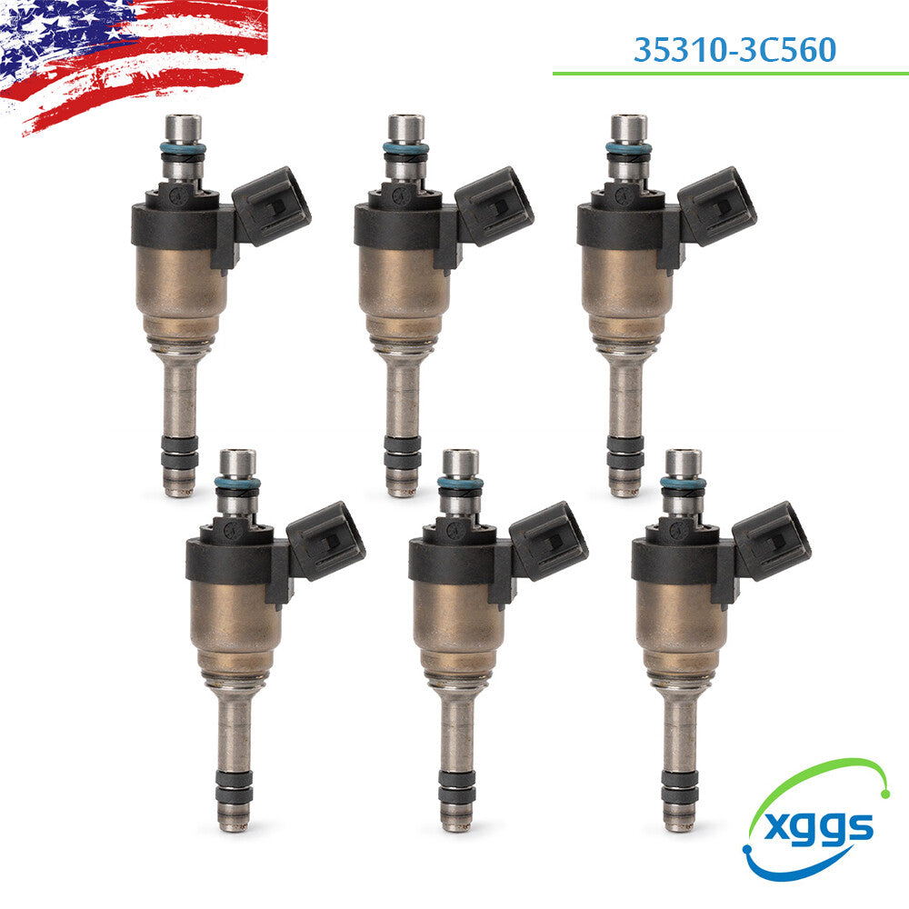 6X Fuel Injectors for Hyundai Azera 3.3L 2014-17 for GENESIS 3.8L 15-16 35310-3C550