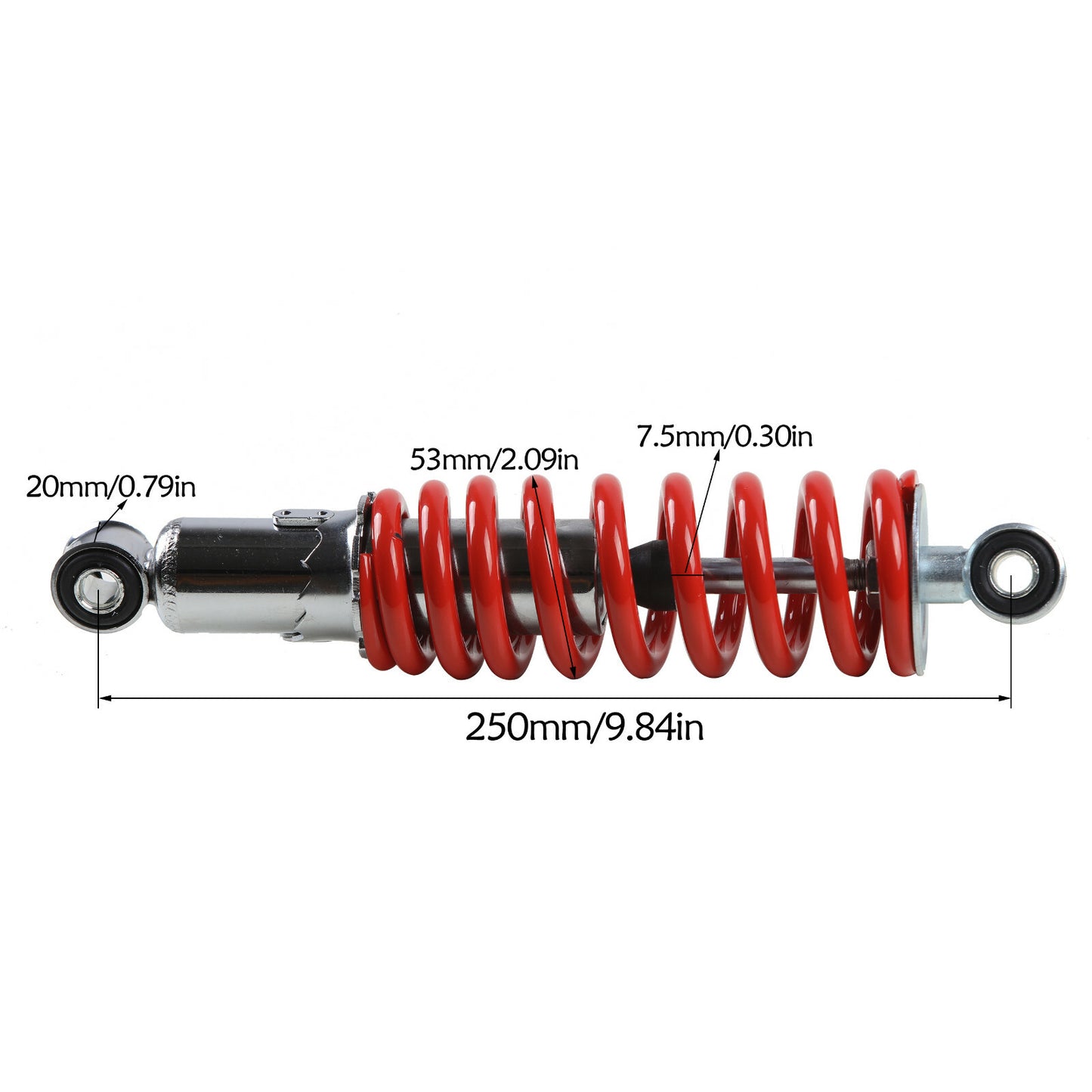 250mm 9.8-inch rear shock absorber suitable for all-terrain vehicles, four-wheel drive bikes, go-karts, 110cc, 125cc, 150cc...
