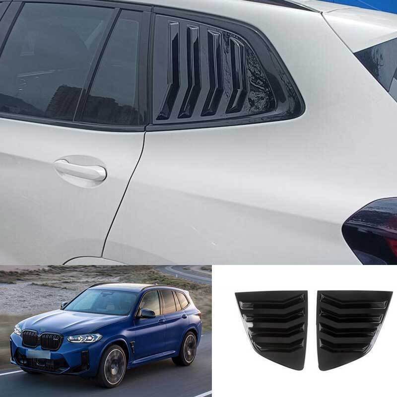 for BMW X3 iX3 X3M 2018-23 Black ABS Rear Quarter Window Louver Scoop Trim Vent