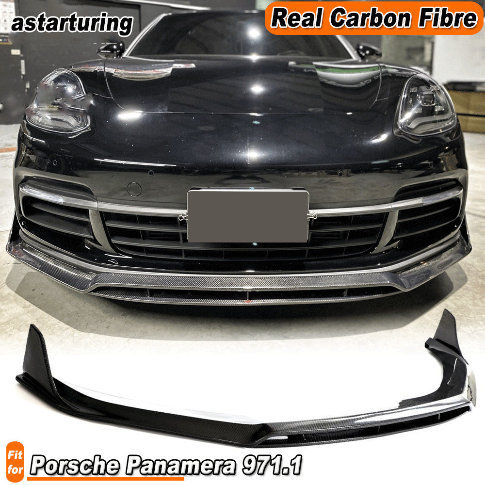 for Porsche for Panamera 971.1 Turbo 2017-2021 Real Carbon Front Bumper Lip Spoiler