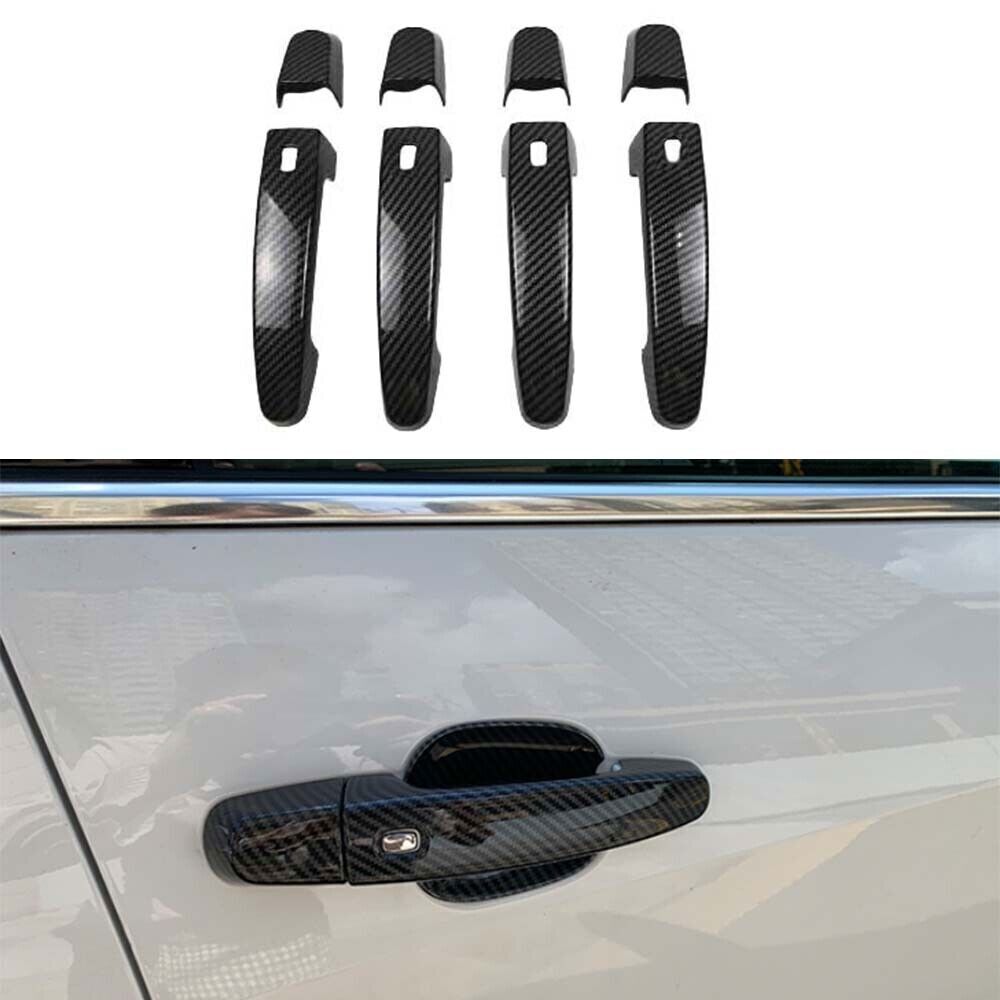8X Cover Trim Carbon Fiber Exterior Side Door Handle for Chevrolet Malibu 16-18