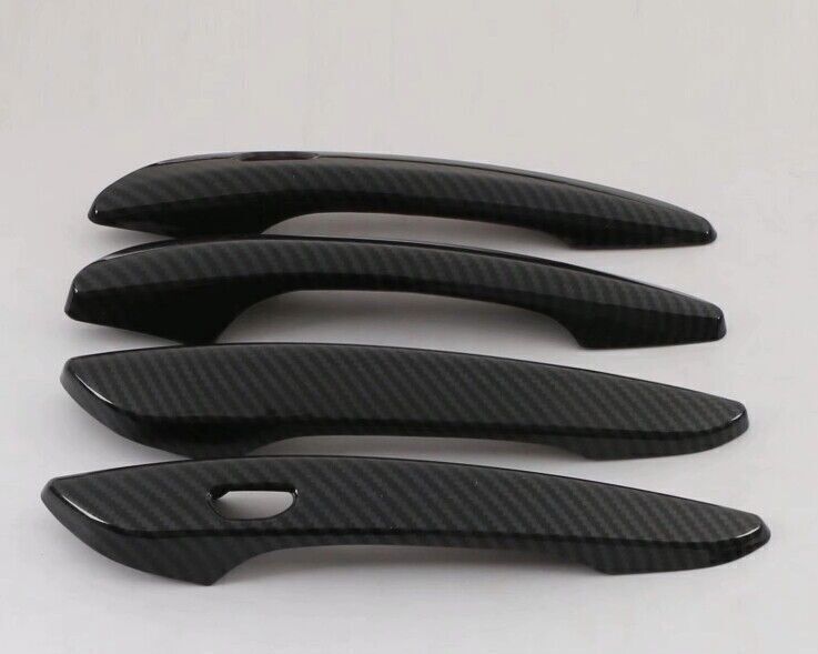 4P for Mazda 3 Axela 2019-23 Carbon Fiber Side With for Smart Door Handle Cover Trim