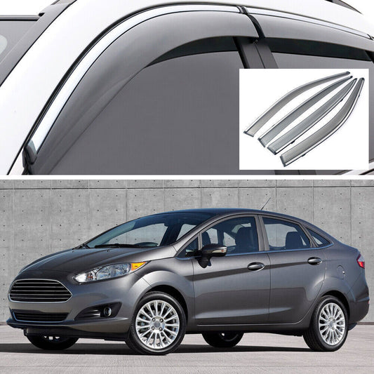 Side Window Deflector Visors Rain Guard Vent Shade for Ford Fiesta Sedan 11-2020