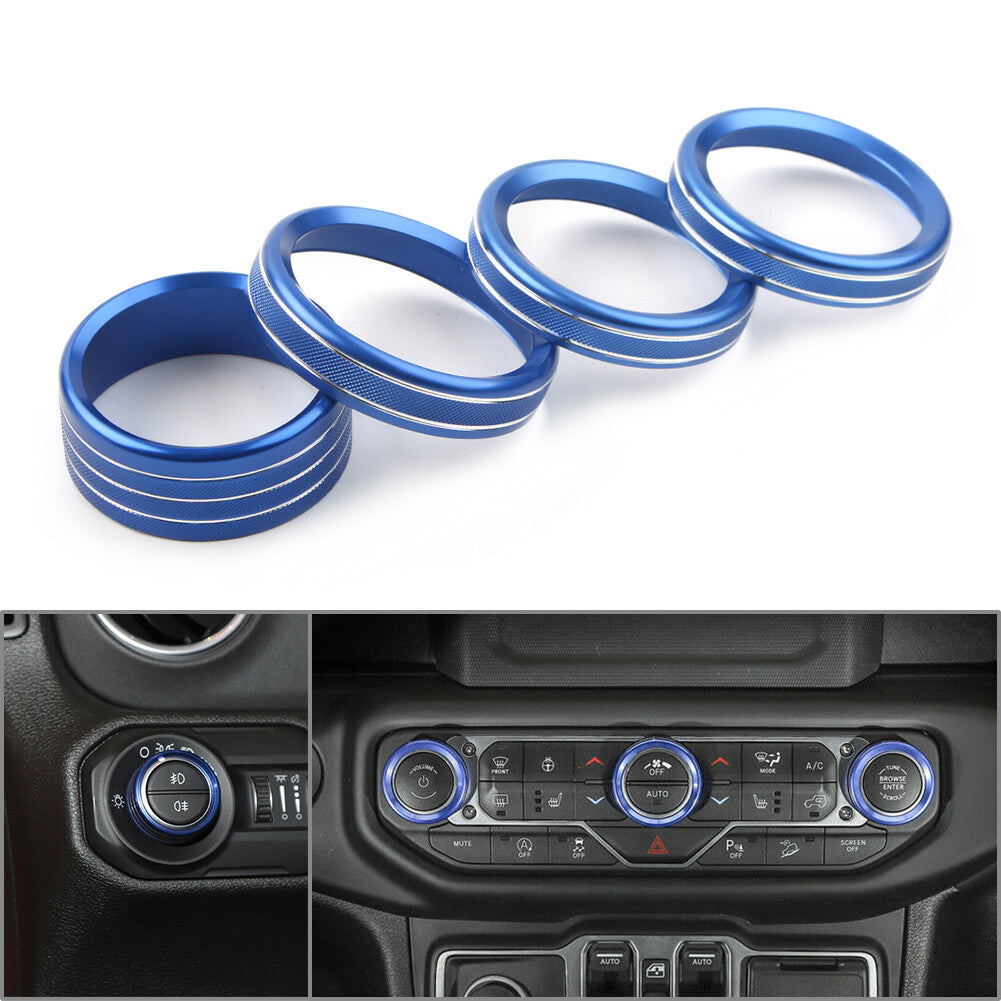 4-piece air conditioning switch Knob cover decoration suitable for 2018/19 for Jeep for Wrangler JL