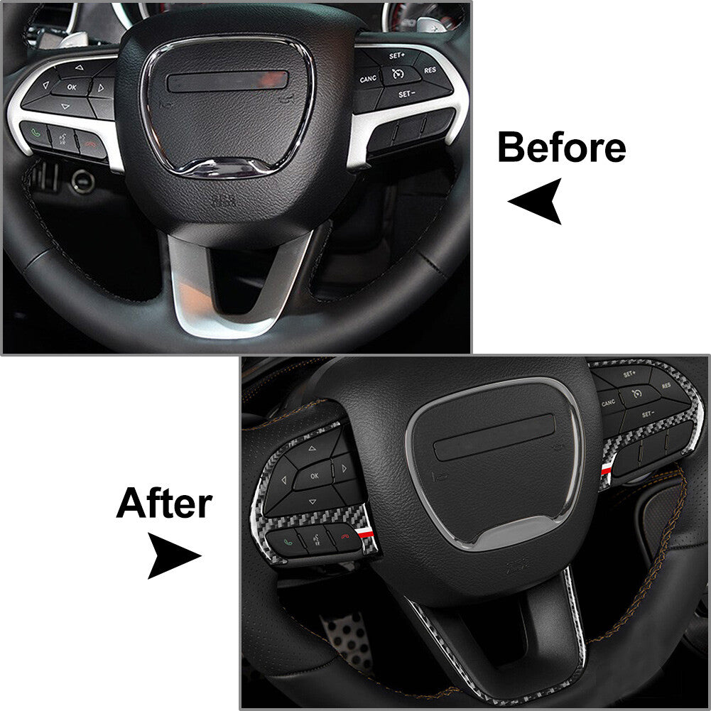 Steering Wheel Decor Cover Trim FIT for Jeep for Dodge for Challenger Charger Durango