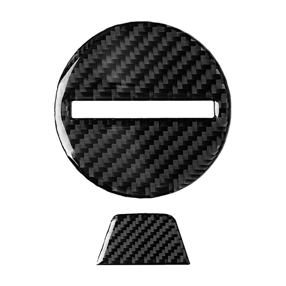 Steering Wheel Cover Trim Carbon Fiber Fit for Chevrolet Camaro 2016-2021 Auto 2pcs