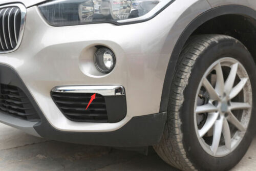 Trim 2X ABS Chrome Front Fog Light Lamp Strip Fit for BMW X1 F48 2016 2017-2019