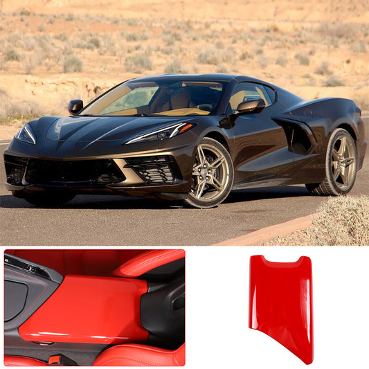 ABS Red Console Gear Shifter/Cup Holder Cover Trim for Corvette C8 20-24