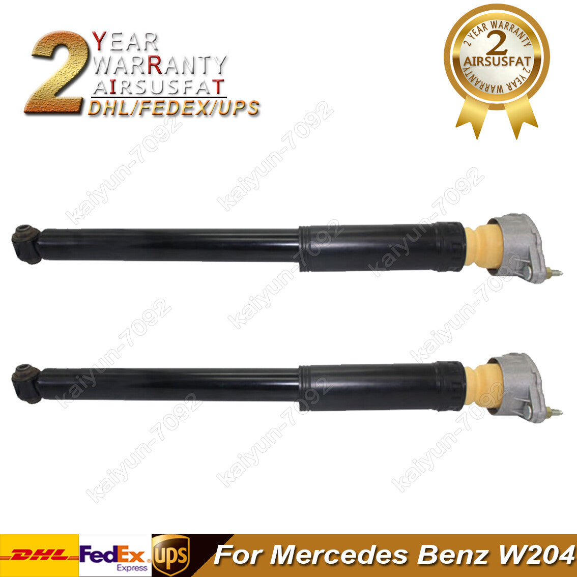 2x Rear Air Suspension Shock Absorber Struts for Mercedes C300 W204 2043260598