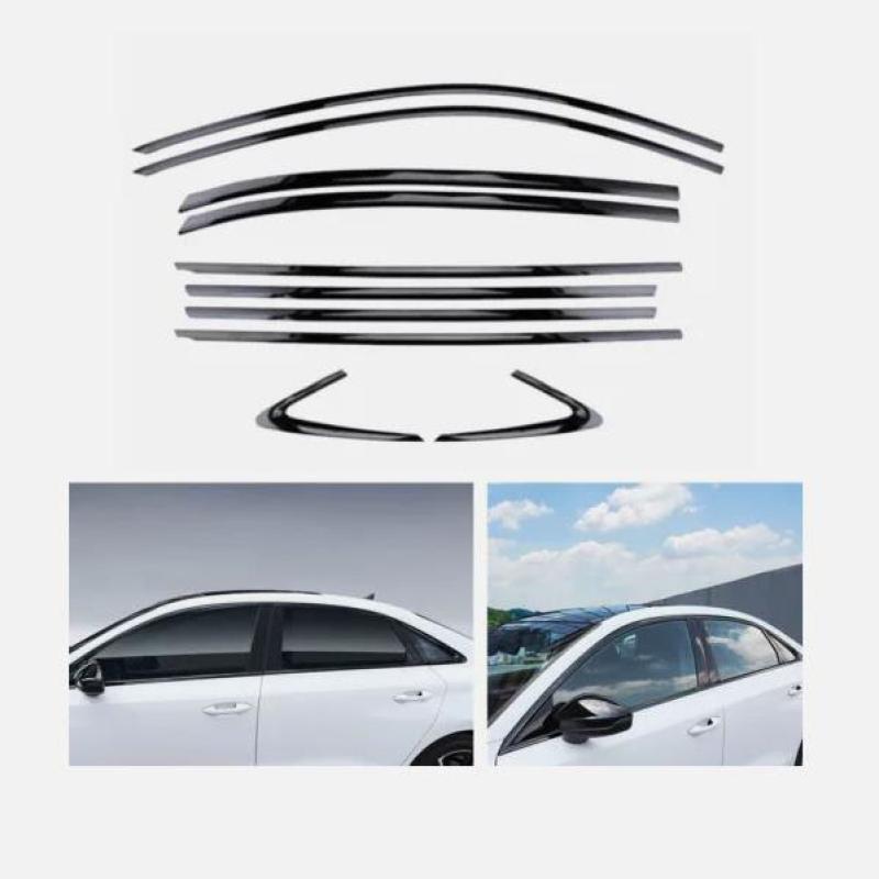 Stainless Black For 2015-2020 for Audi A3 S3 Sedan Car Window Trim Strip Cover Trim