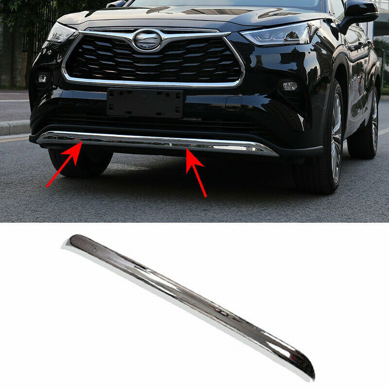 for Toyota Highlander 2020-2022 Chromed Car Front Bumper Lip Spoiler Guard Trim