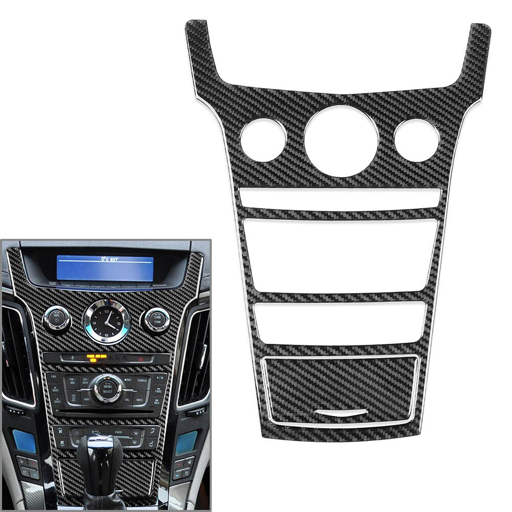2Pcs Carbon Fiber Central Console Cover Trim Black for Cadillac CTS 2008-2013