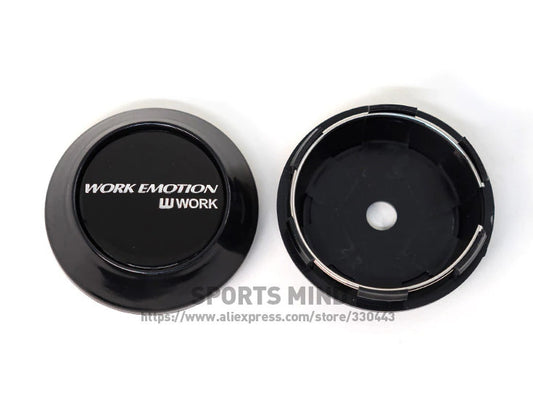 4x69mm wheel center cap, hubcap, rim cap, badge decal, working emotion, black TE37
