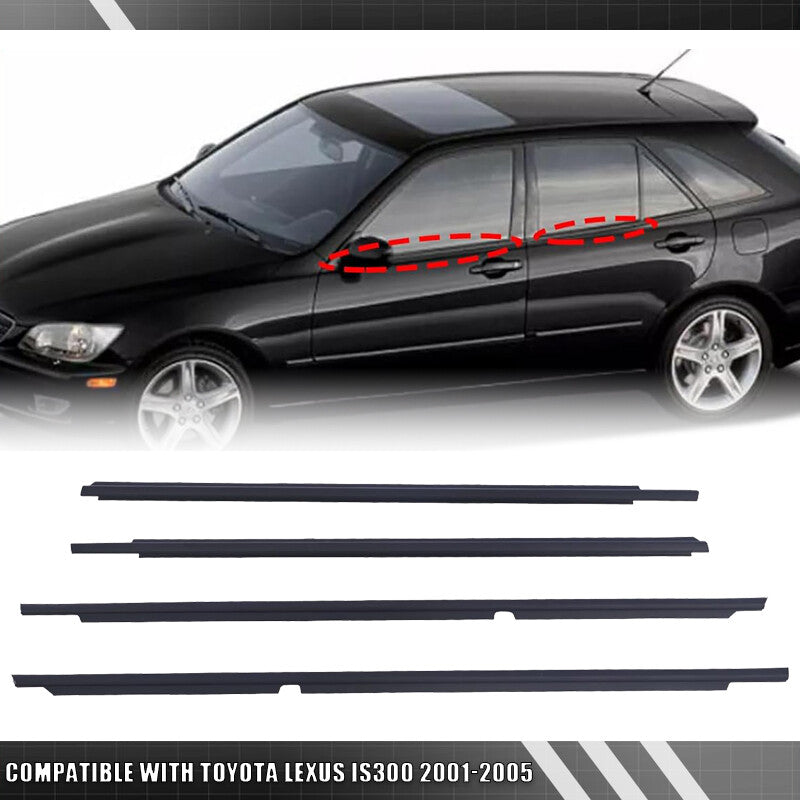 Front Rear Door Belt Moulding Set Replace for Toyota for Lexus IS300 2001 2002 -2005