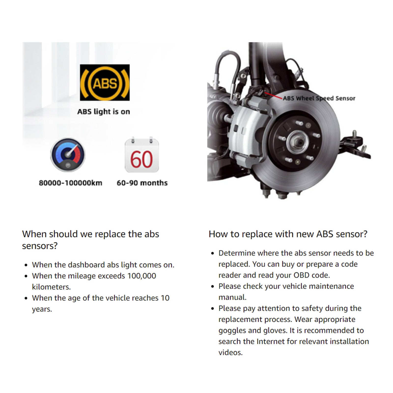 NEW Rear Right ABS Wheel Speed Sensor Fits for Toyota for Corolla Axio 89545-12110