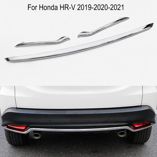 Chrome Rear Bumper Strip Protector Bottom Cover Trim for Honda HRV HR-V 19-2020