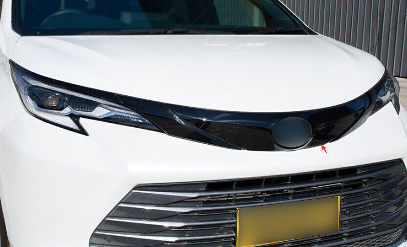 1PC Black Front Engine Hood Grille Strip Molding Trim for Toyota for Sienna 21-2024