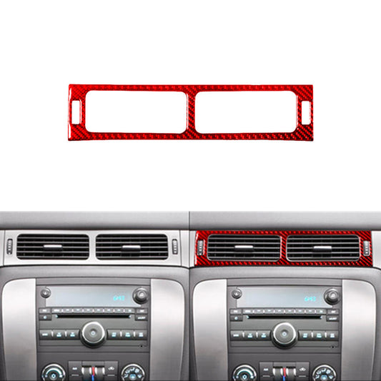 Red Carbon Fiber Center Air Vent Cover Trim For Silverado/tahoe/ for sierra 2007-2014