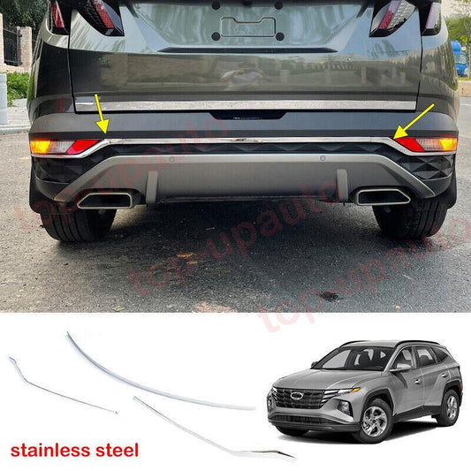 Chrome steel rear bumper fog light strip trim for 2022 and 2023 for Hyundai for Tucson