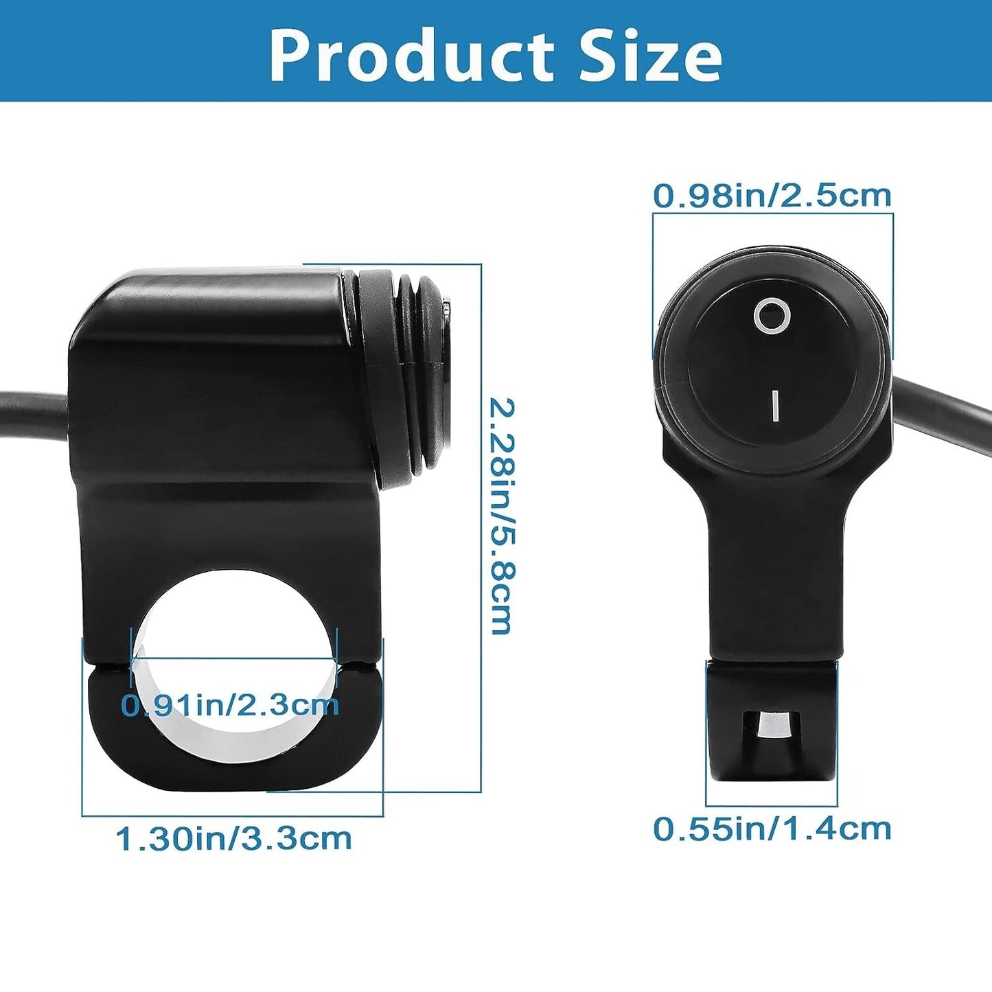 Headlight Switch for Honda for Yamaha for Suzuki 12V Waterproof Switches Black Switch