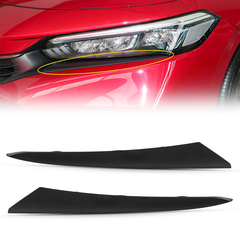 2pcs Headlight Eyelid Molding Trim Lower Filler Cover fit 2022-2024 for Honda for Civic