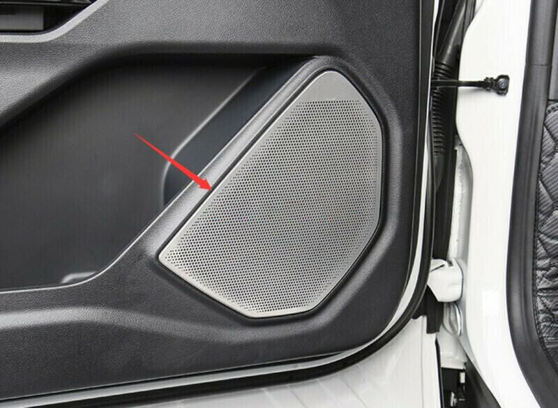 For 2020-2023 for Ford Explorer Silver Stainless Inner Door Speaker Decor Cover Trim