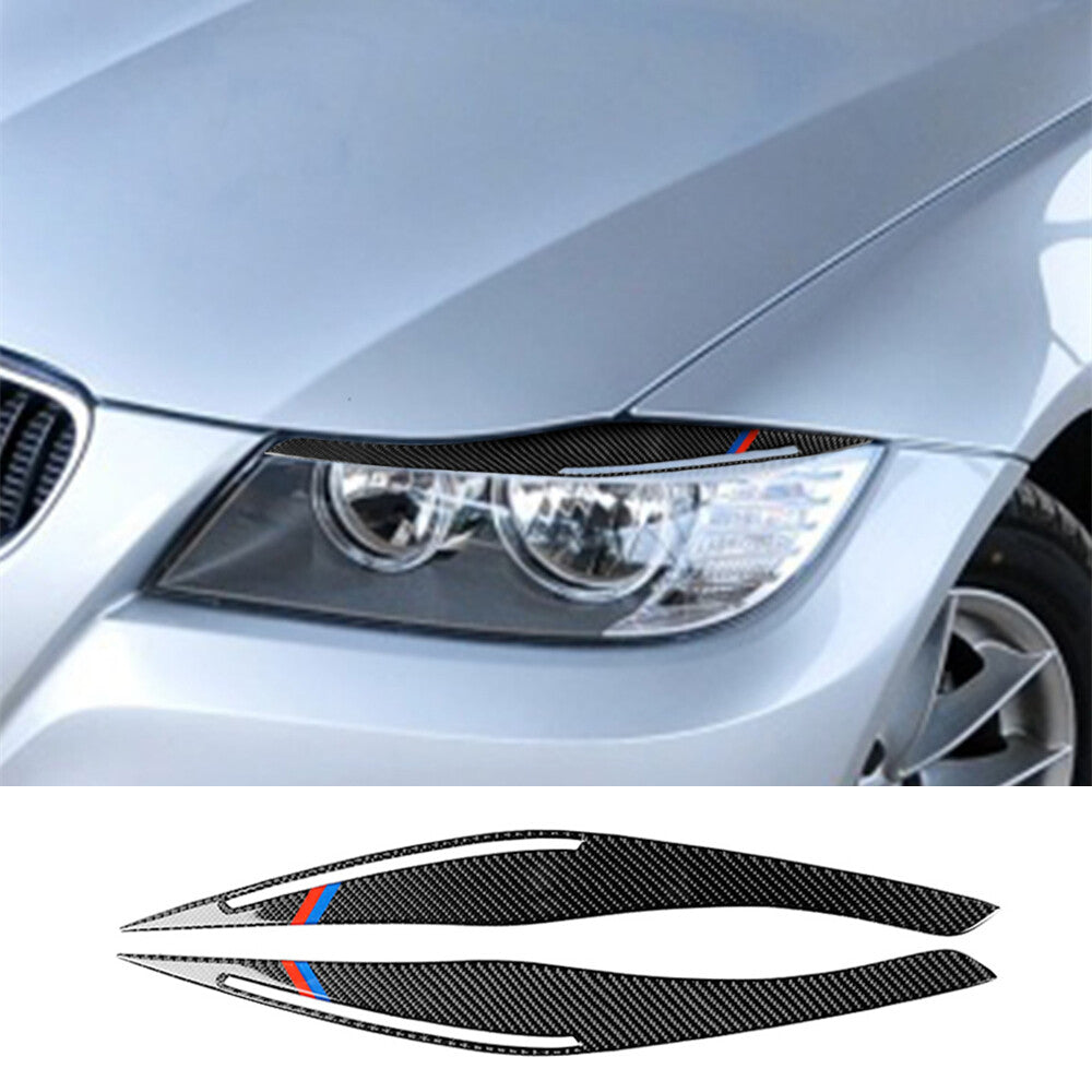 Carbon Fiber Headlight Eyelids Eyebrow Cover for BMW 3 Series E90 E92 2009-2012