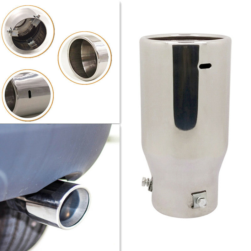 Car Stainless Steel Exhaust Muffle Silencer Exhaust Muffler Pipe Tip Tail Throat