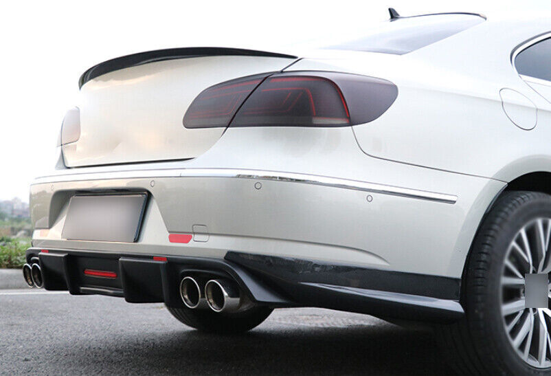 ABS Carbon Fiber Rear Bumper Lip for Volkswagen CC 2012-17 Chin Spoiler Splitter