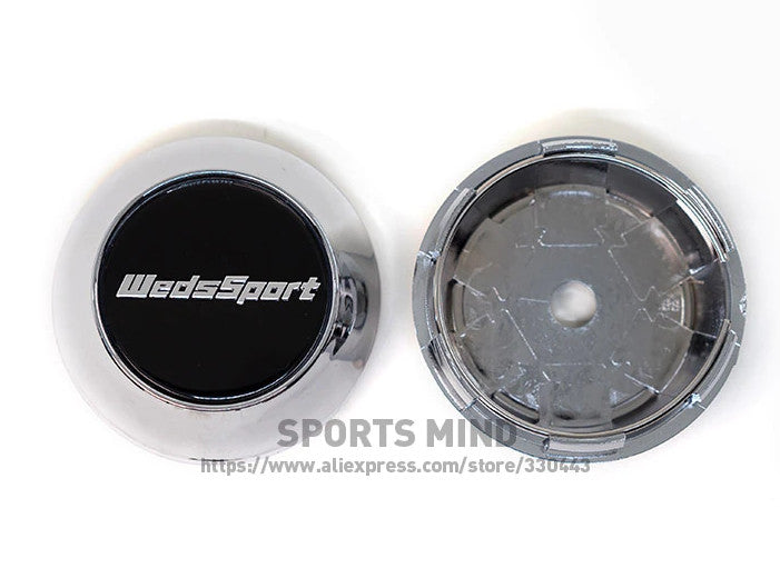 4x68mm Weds Sport Black Chrome Badge Wheel Cap Edge Cap Decal Badge