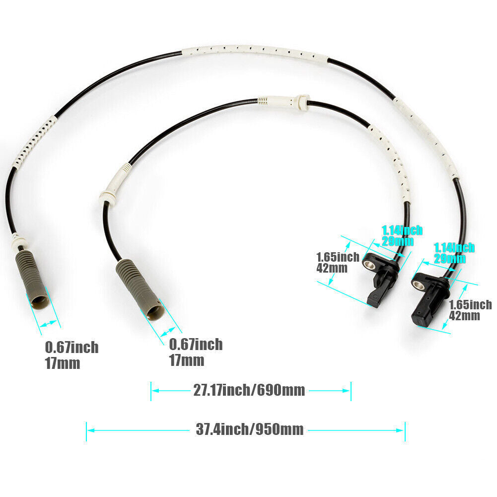 4X for BMW E82 128i 34526760425 FRONT + REAR LEFT + RIGHT ABS Wheel Speed Sensor