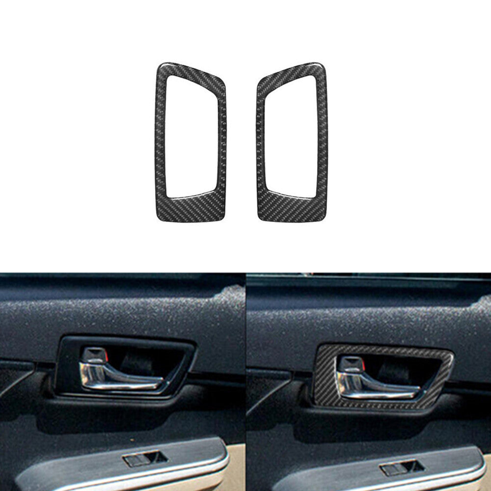 2x Carbon Fiber Rear Door Handle Frame Cover Trim for Toyota for Camry 2012-2014