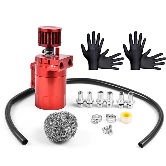 Oil Catch Can Kit Reservoir Baffled Tank with Breather Filter Universal Aluminum