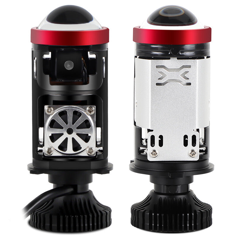 2X H4 Bi-LED Projector Lens Hi/Lo Headlight for Mini Bulbs 100W 50000Lm Retrofit LHD